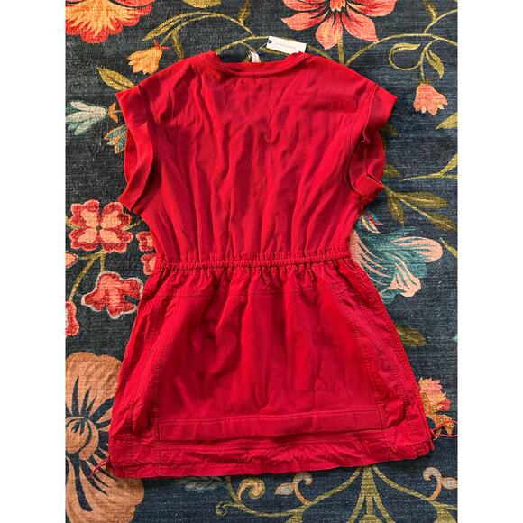 NWT Anthropologie Daily Practice Red Short Sleeve Mini Dress Size Medium - Picture 5 of 9